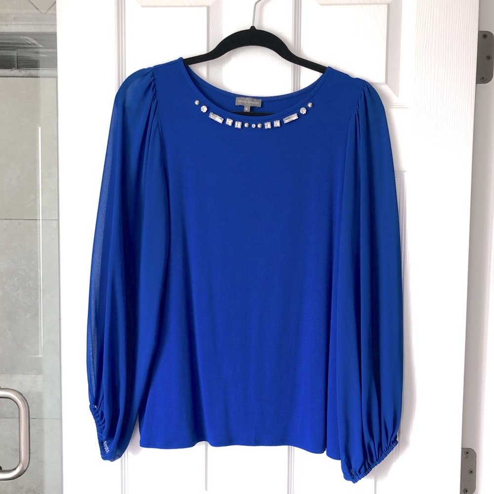 Vince Camuto top/blouse, Sz M, Royal Blue